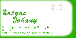 matyas dohany business card